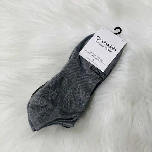 New Calvin Klein‎ Men Microfiber Stretch No Show Socks 3-Pairs Gray Shoe Sz 7-12 - Picture 2 of 3